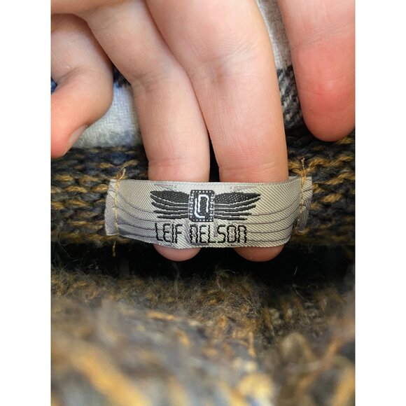 Leif Nelson Mens Knitted Hooded Sweater Blue XL Buttoned Collar Warm Pullover - Picture 3 of 7